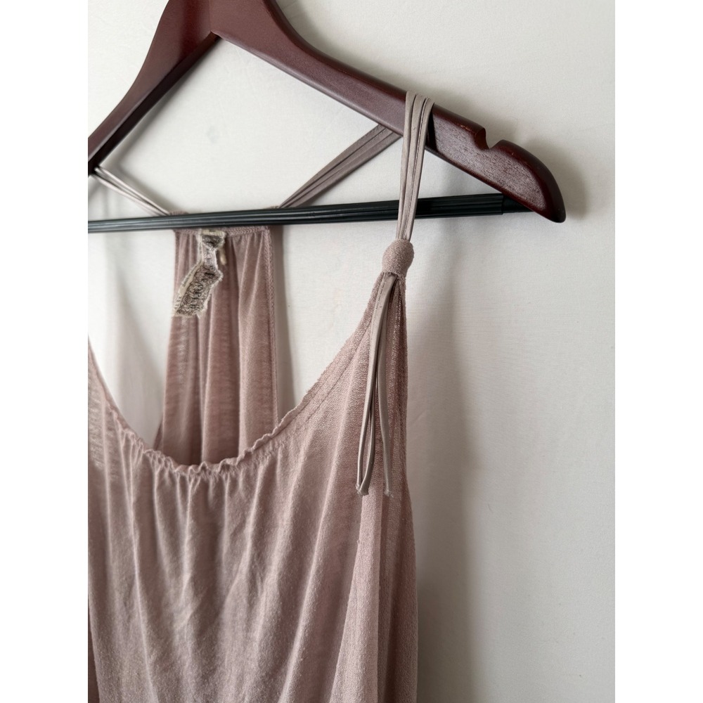 Free People Tank Top Boho Ruffle Racerback Mauve Pink Size XS - Picture 2 of 5